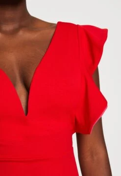 Wal G V Neck Ruffle Sleeve Midi Dress - Jerseyjurk - Red/Fushia -Anna Field Winkel 4236d293106d457b9ca079690e2cb211