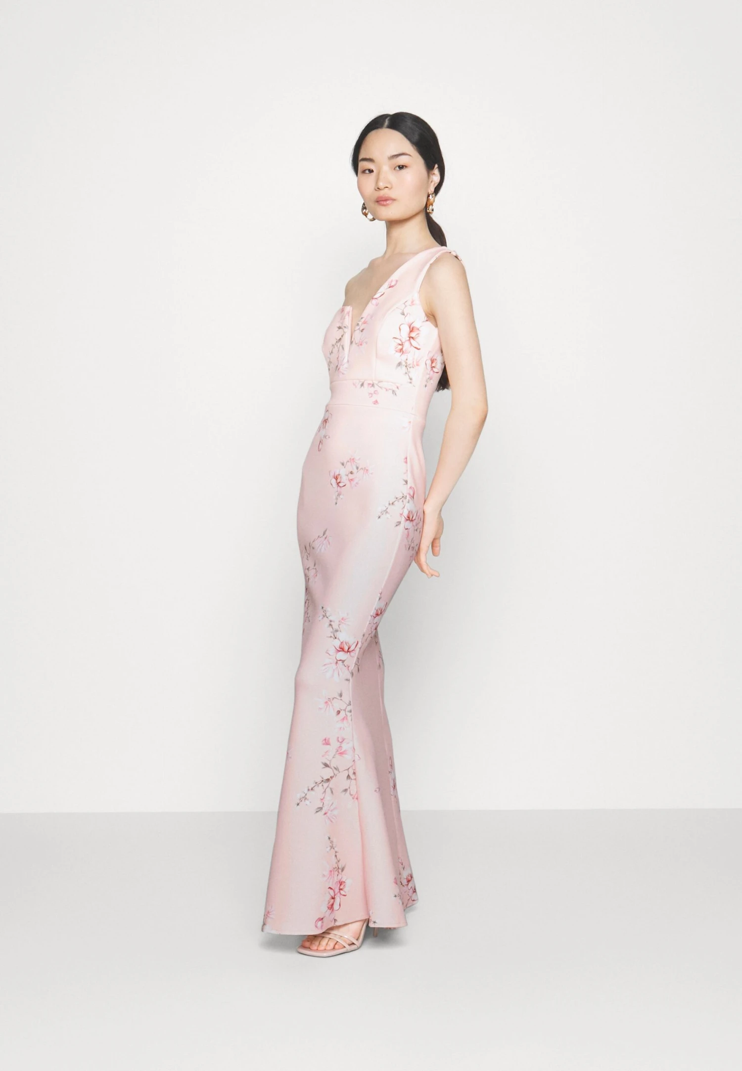 Wedding Gigi One Shoulder Print Maxi - Galajurk - Peach Print 4 Wedding Gigi One Shoulder Print Maxi - Galajurk - Peach Print - Afbeelding 2