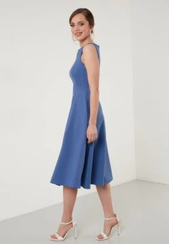 LELA Crew Neck Pleated Midi - Cocktailjurk - Indigo -Anna Field Winkel 7187f531871d4180b95ff0ebec18d0d6