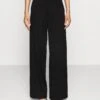 Petite Tailored Wide Leg Trouser - Broek - Black