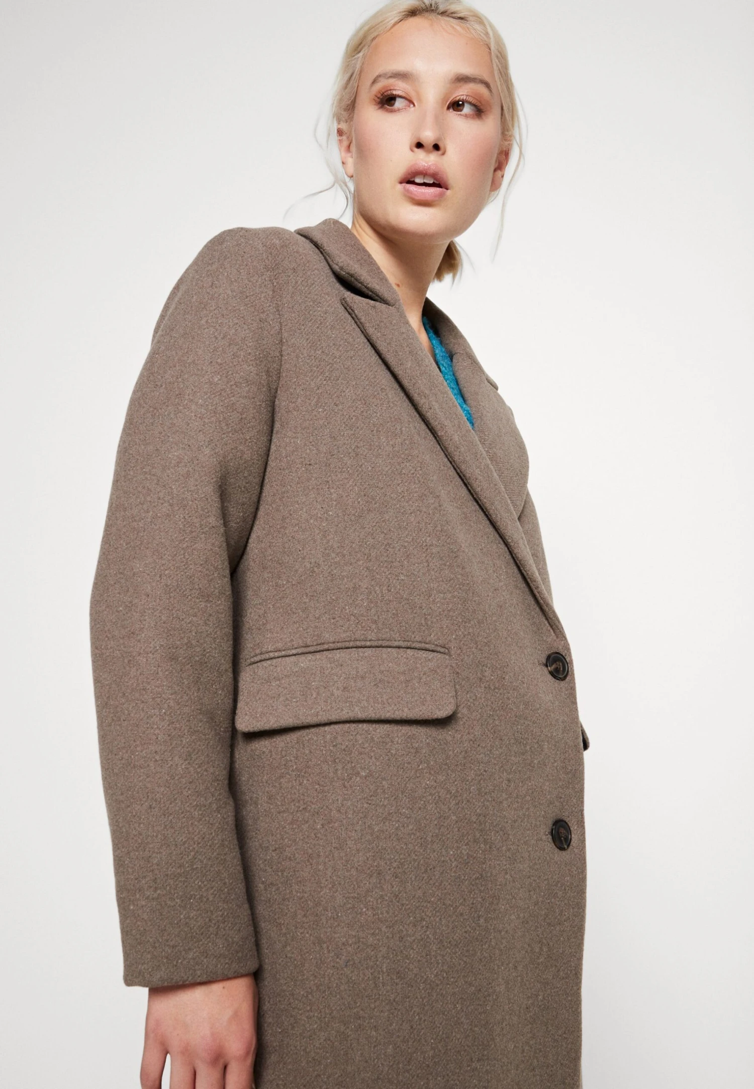 Vero Moda Vmvenetavega Long Wool Coat - Mantel - Chocolate Chip/Solid 6 Vero Moda Vmvenetavega Long Wool Coat - Mantel - Chocolate Chip/Solid - Afbeelding 4