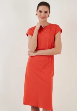 LELA Short Sleeve Midi - Jurk - Brick Red -Anna Field Winkel a104e0761a2f48eab030ed8cc7355f59