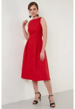 LELA Crew Neck Pleated Midi - Cocktailjurk - Red -Anna Field Winkel b713158cf688442d848dcd8d0c5ad3da