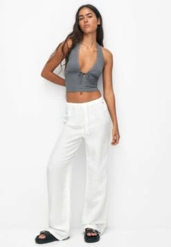 PULL & BEAR Flowing Faded - Broek - White -Anna Field Winkel b9ae4c2575dc47389dcd81843391bdfa