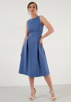 LELA Crew Neck Pleated Midi - Cocktailjurk - Indigo -Anna Field Winkel d3dc9593b1df4c7cbf358112bee42558