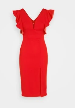 Wal G V Neck Ruffle Sleeve Midi Dress - Jerseyjurk - Red/Fushia -Anna Field Winkel d5fefe73bf644fde8b09ab095f76e014