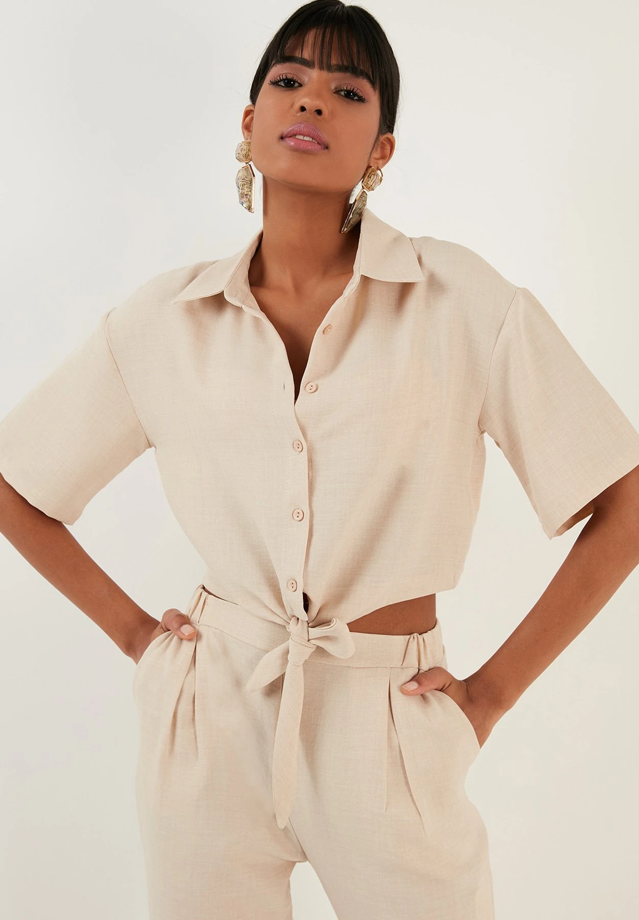 LELA Regular Fit - Overhemdblouse - Stone 7 LELA Regular Fit - Overhemdblouse - Stone - Afbeelding 5