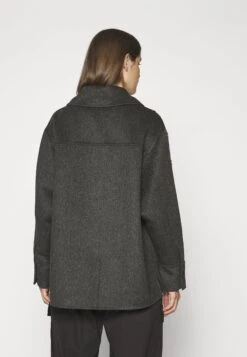 Sandro Oversize Double Face Coat With Eyelet - Halflange Jas - Gris Foncé -Anna Field Winkel d8624e8f782446959d317fa3838013ec