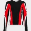 WEEKDAY Rush Biker Long Sleeve - Longsleeve - Black/Red Colblock