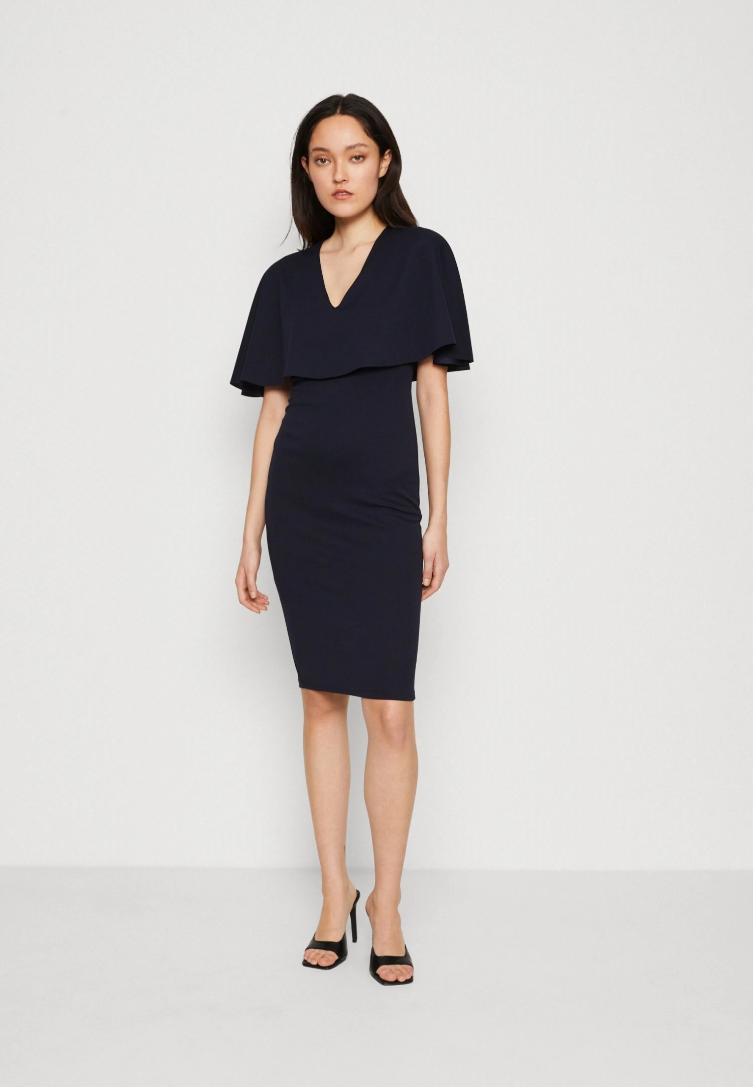 Wal G Ronny Cape Midi - Jerseyjurk - Navy Blue 3 Wal G Ronny Cape Midi - Jerseyjurk - Navy Blue